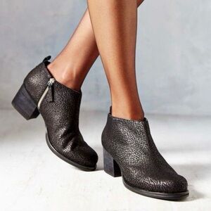 Size 10 Cooperative black booties. Almost has a snake skin look to them.